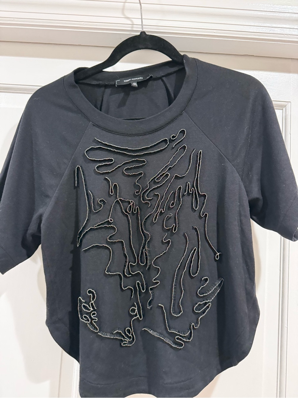 Robert Rodriguez Black Short Sleeve Embroidered Tee